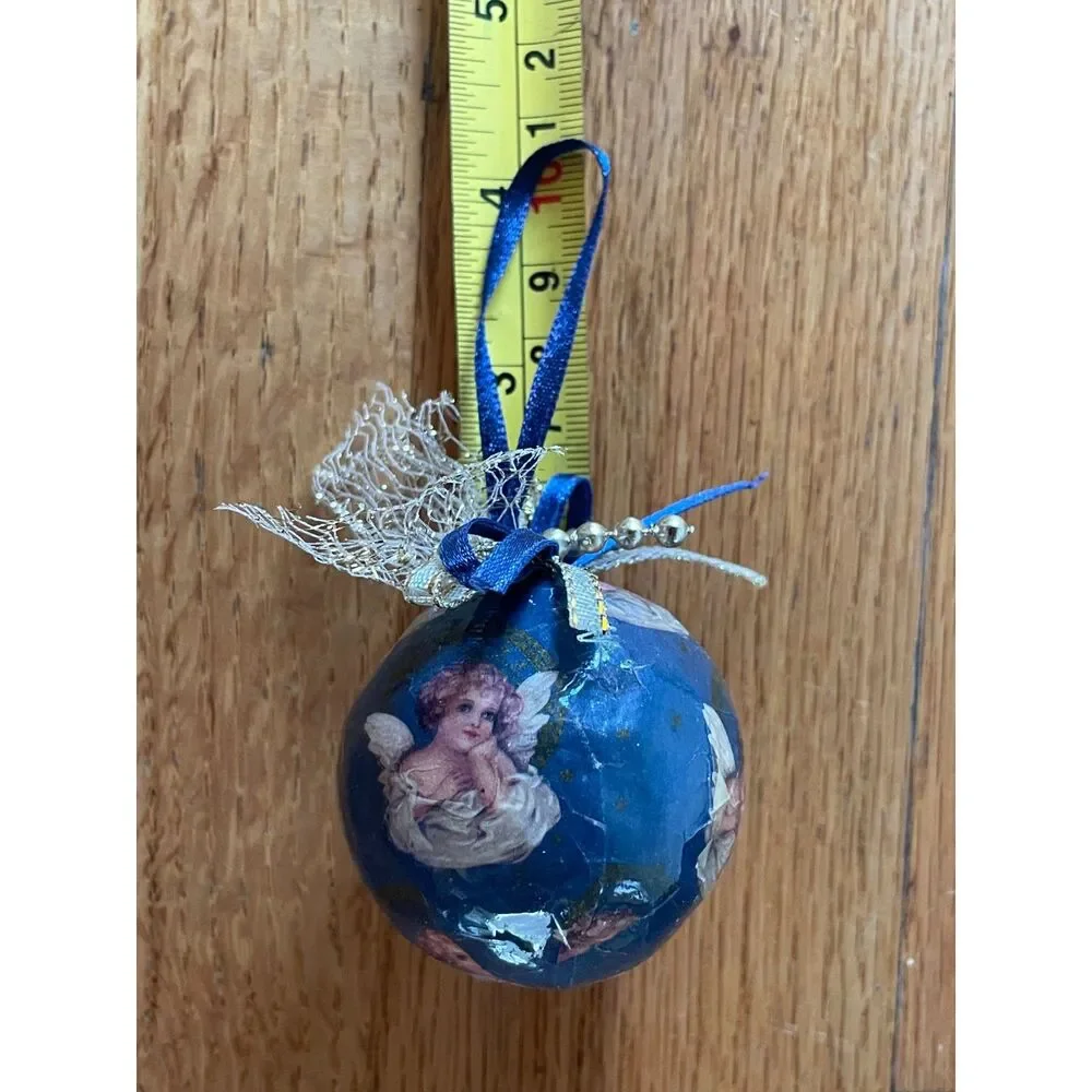 Vintage Giftco Victorian Angel Decoupage Christmas Ornaments Set of 3